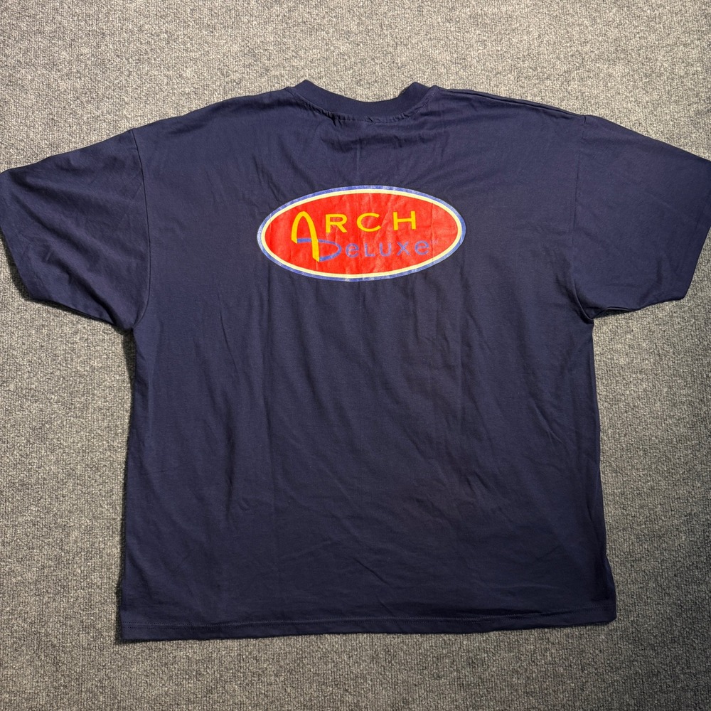 Vintage 1996 McDonalds Arch Deluxe T-Shirt Navy XXL Single Stitch‎ - Picture 3 of 7